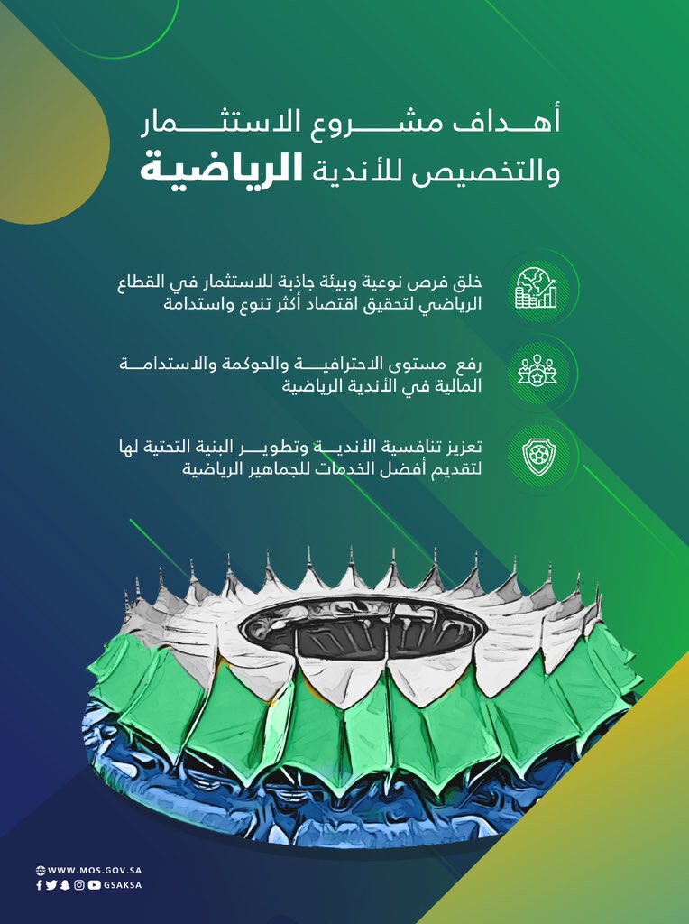 مشروع الاستثمار والتخصيص للأندية الرياضية: رفع القيمة السوقية للدوري السعودي للمحترفين 266 %