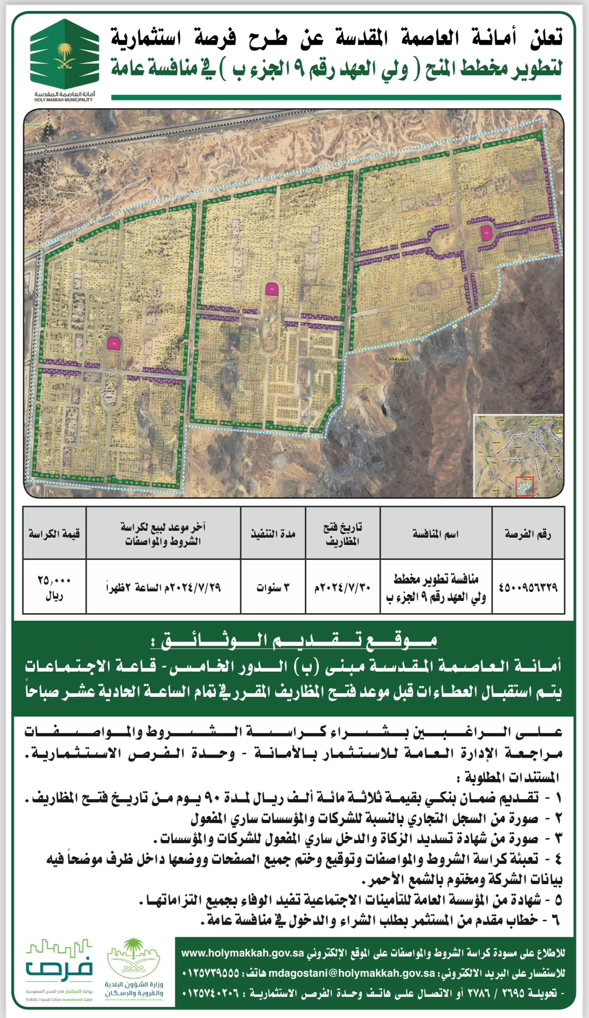طرح تطوير 5000 قطعة سكنية بمخططي ولي العهد وشهداء الوطن بمكة المكرمة