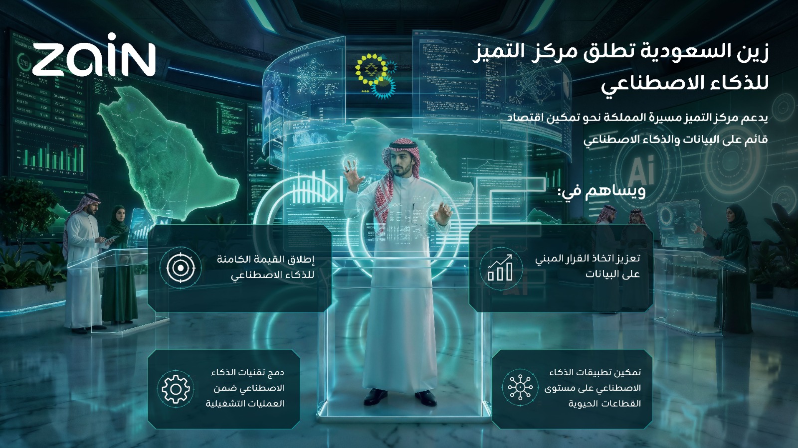 تماشيا مع "عام الذكاء الاصطناعي" .. "زين السعودية" تطلق مركز التميز للذكاء الاصطناعي